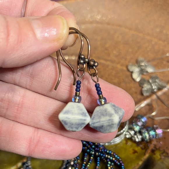 Elegant Silver and Blue Beaded Earrings Bundle - Picture 8 of 9